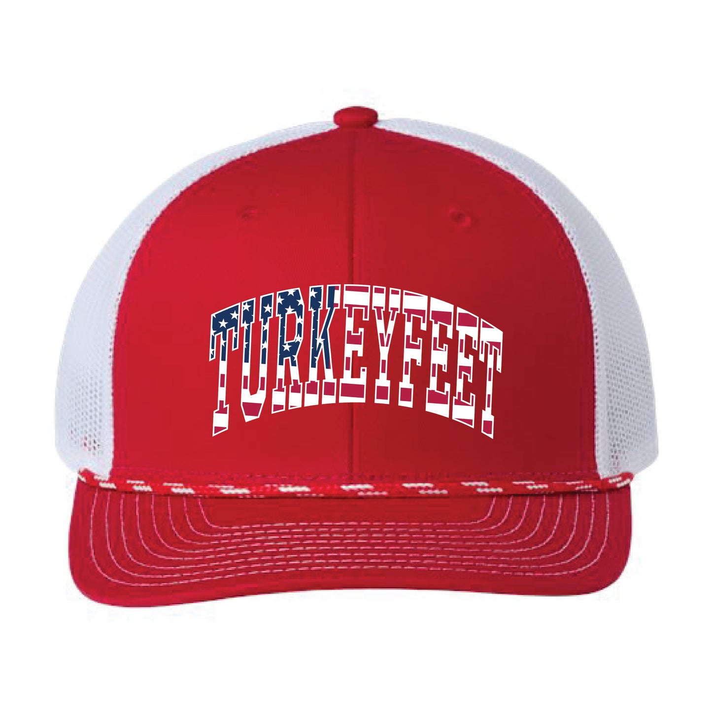Turkeyfeet Block Flag - The Game Everyday Rope Trucker Cap - Red/White