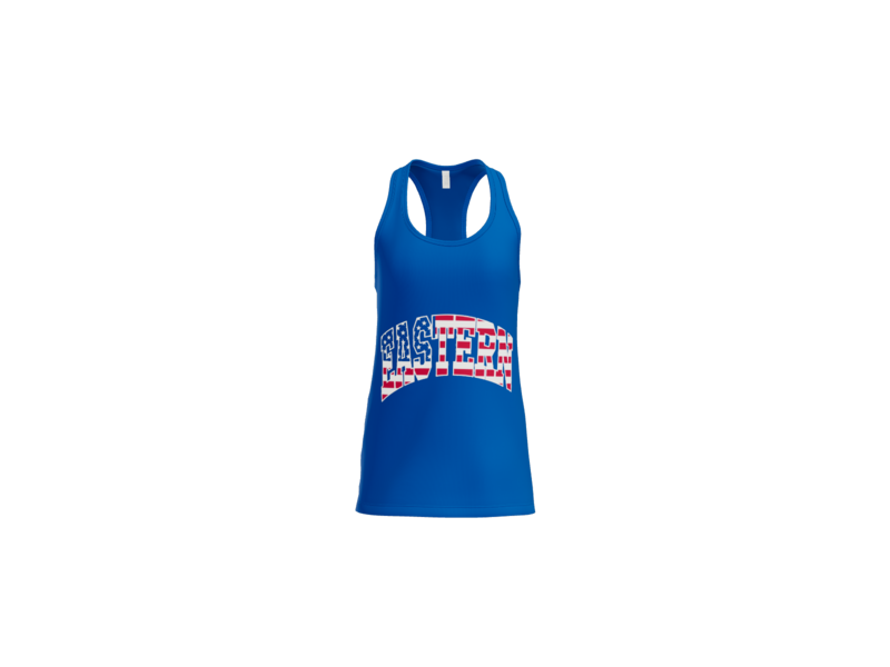 Eastern Block Flag - Bella Women’s Racerback Tank - Royal