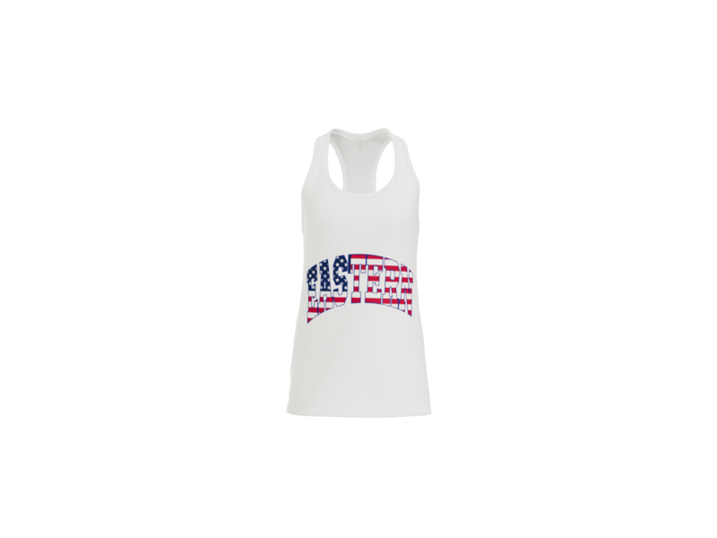 Eastern Block Flag - Bella Women’s Racerback Tank - White