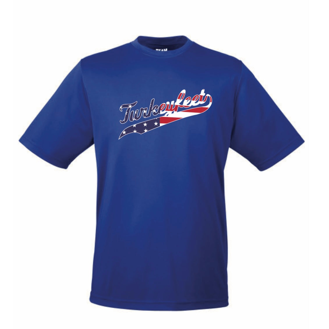 Turkeyfeet Script- Sport Tek Dry Fit Tshirt - Royal Blue - Youth And Adult
