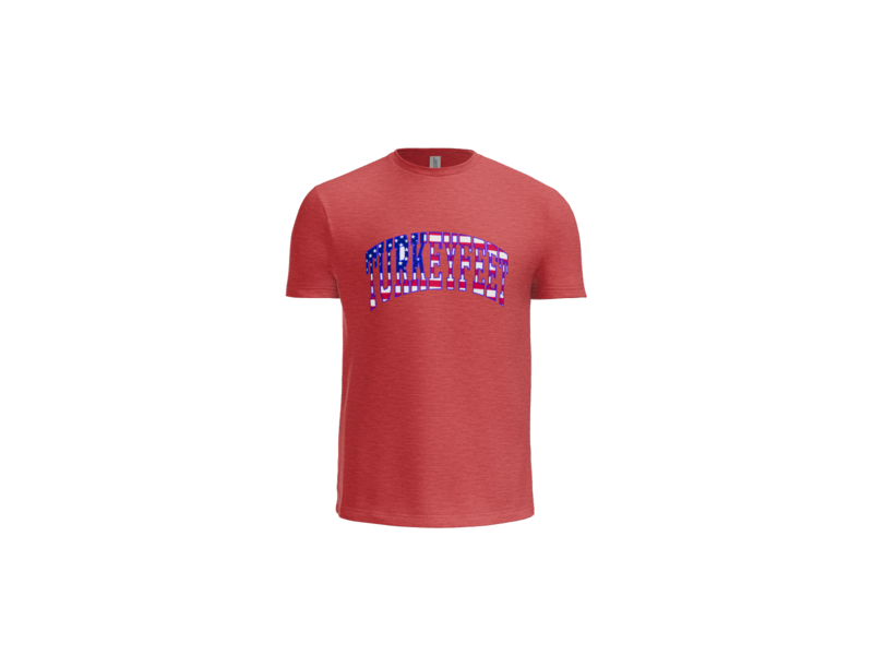 Turkeyfeet Block Flag - Next Level Tri Blend Tee - Youth and Adult - Vintage Red