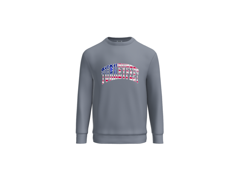 Turkeyfeet Block Flag - Comfort Colors Crewneck Sweatshirt - Blue Jean