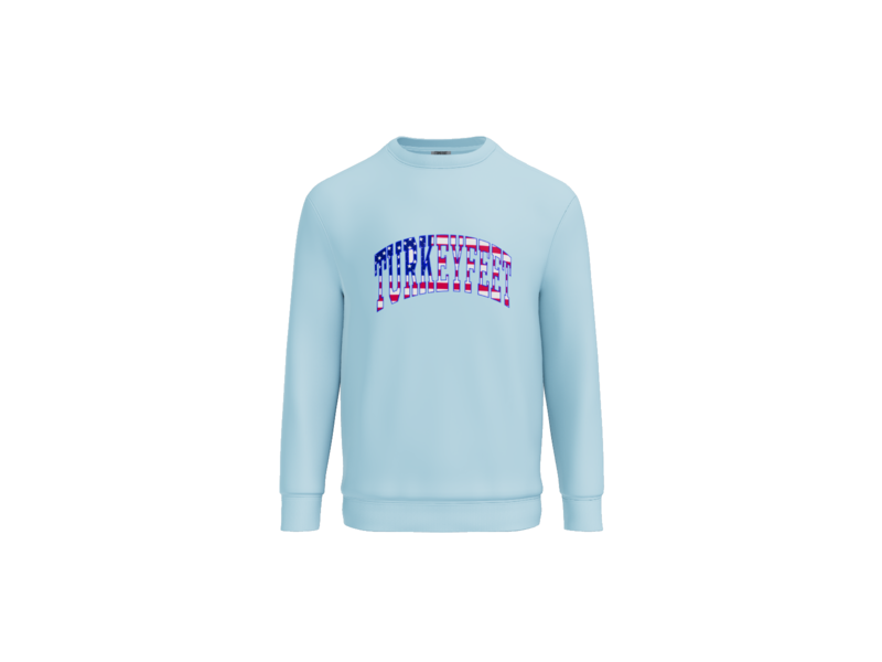 Turkeyfeet Block Flag - Comfort Colors Crewneck Sweatshirt - Chambray