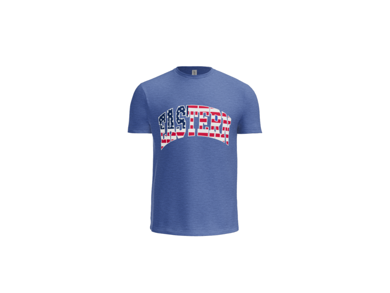 Eastern Block Flag - Next Level Tri Blend Tee - Youth and Adult - Vintage Royal