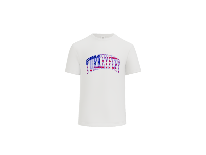 Turkeyfeet Block Flag - Comfort Colors Short Sleeve T-Shirt - White - Youth and Adult