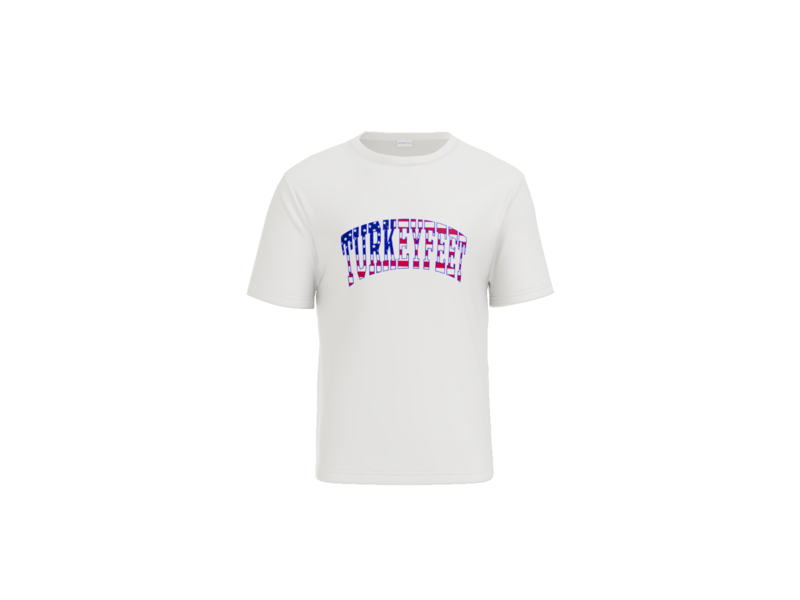 Turkeyfeet Block Flag - Sport Tek Dry Fit T-shirt - White - Youth and Adult