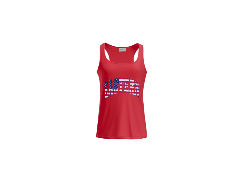 Eastern Block Flag - Augusta Performance Tank - Ladies & Girls - Red