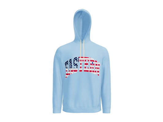 Eastern Block Flag - Comfort Colors Hoodie Sweatshirt - Hydrangea - Adult Only