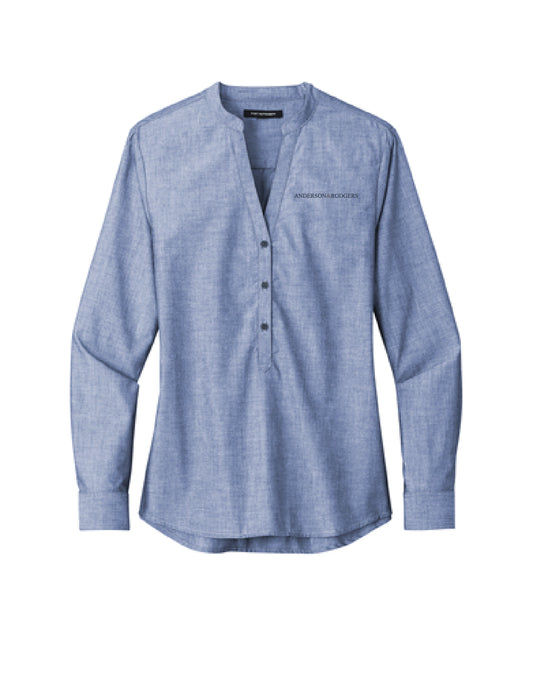 Port Authority® Ladies Long Sleeve Chambray Easy Care Shirt