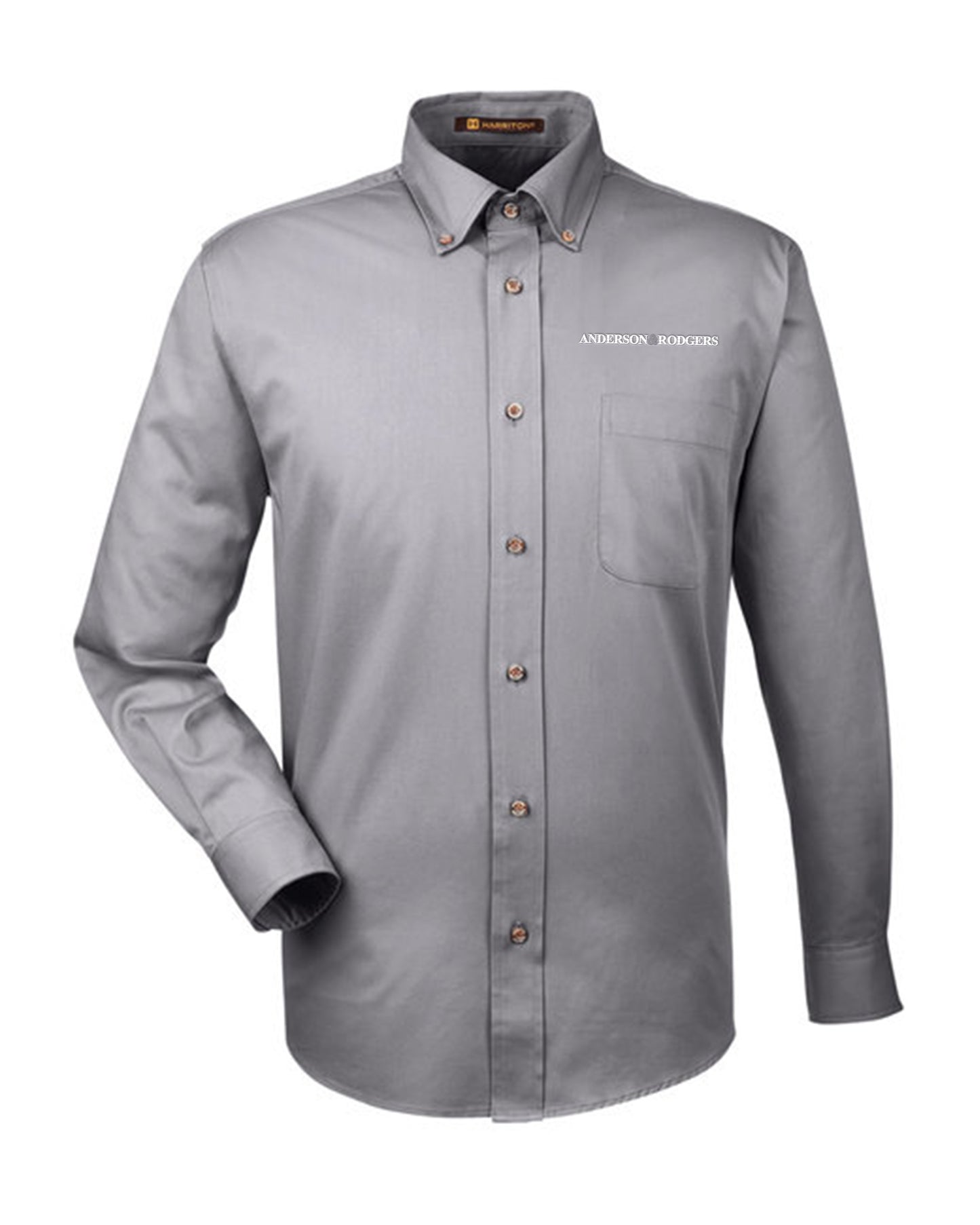 M500- Harriton Men's Easy Blend™ Long-Sleeve Twill Shirt with Stain-Release