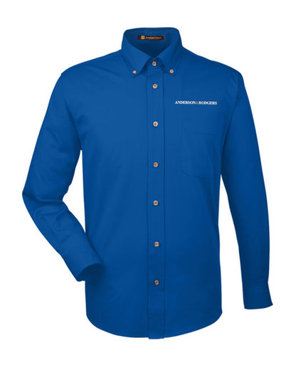M500- Harriton Men's Easy Blend™ Long-Sleeve Twill Shirt with Stain-Release