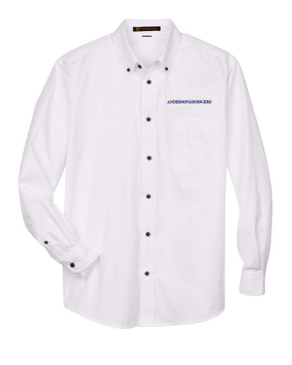 M500- Harriton Men's Easy Blend™ Long-Sleeve Twill Shirt with Stain-Release