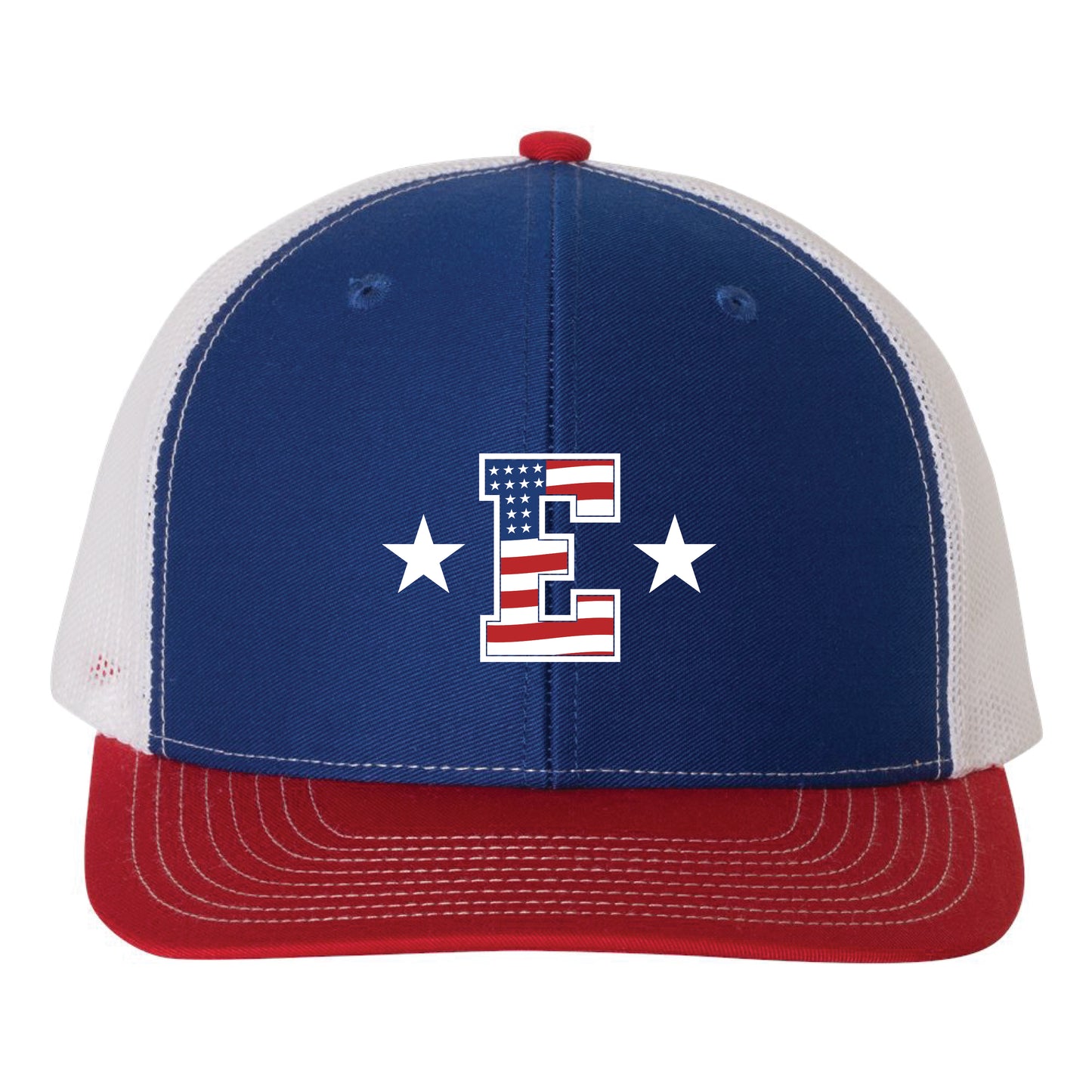 *E* - Richardson Trucker Hat - Royal/Red/White