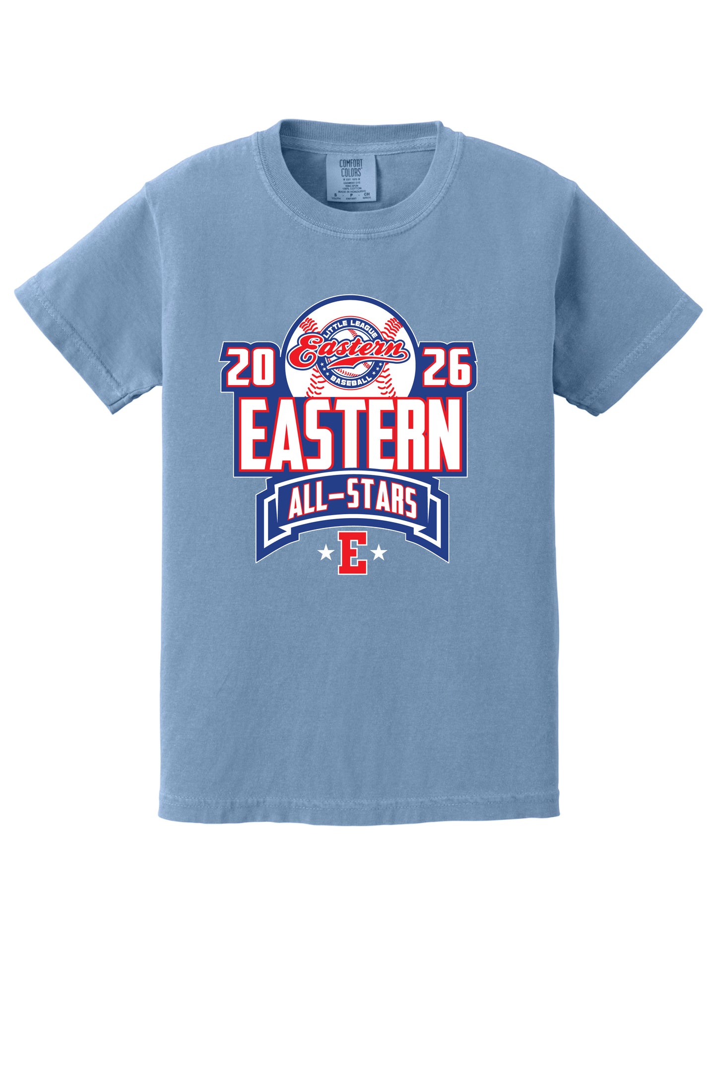2026 All-Stars - Comfort Colors Short Sleeve T-Shirt - Washed Denim - Youth and Adult