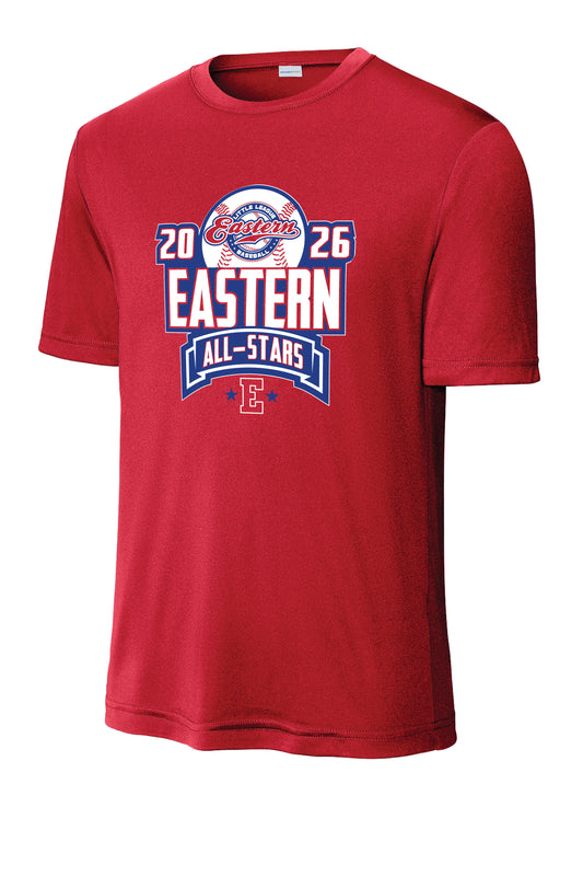 2026 All-Stars - Sport Tek Dry Fit T-Shirt - Red - Youth and Adult