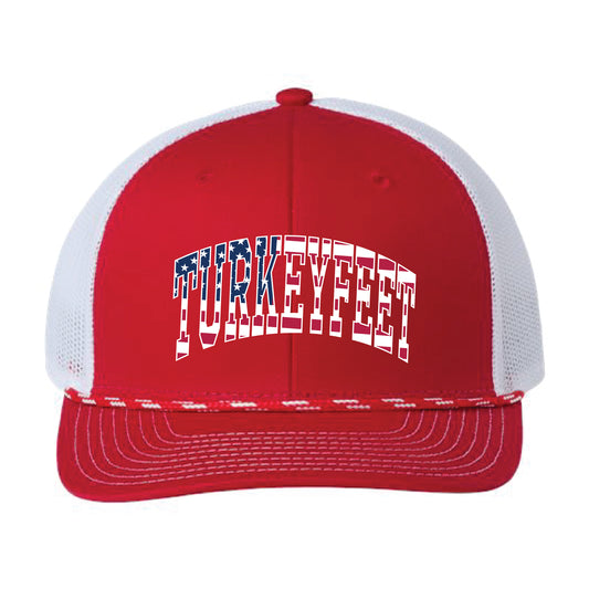 Turkeyfeet Block Flag - The Game Everyday Rope Trucker Cap - Red/White
