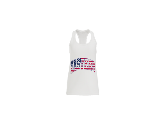 Eastern Block Flag - Bella Women’s Racerback Tank - White