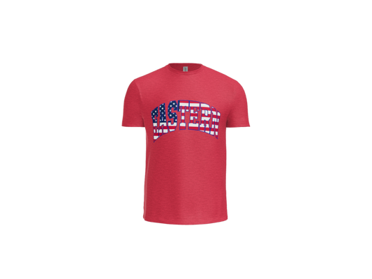Eastern Block Flag - Next Level Tri Blend Tee - Youth and Adult - Vintage Red