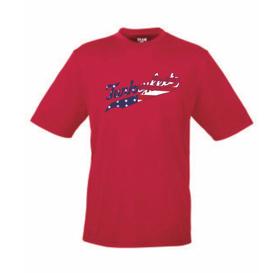 Turkeyfeet Script - Sport Tek Dry Fit T-Shirt - Red - Youth And Adult