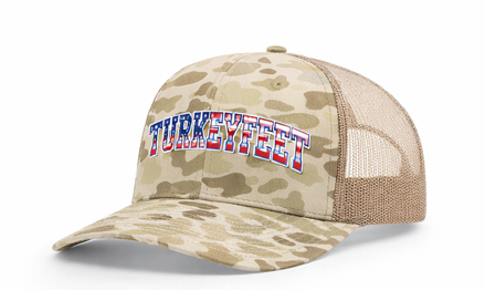 Turkeyfeet Block Flag - Richardson - Snapback Trucker Cap - Harvest Duck Camo