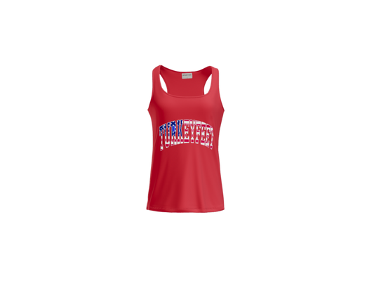 Turkeyfeet Block Flag - Augusta Performance Tank - Ladies & Girls - Red