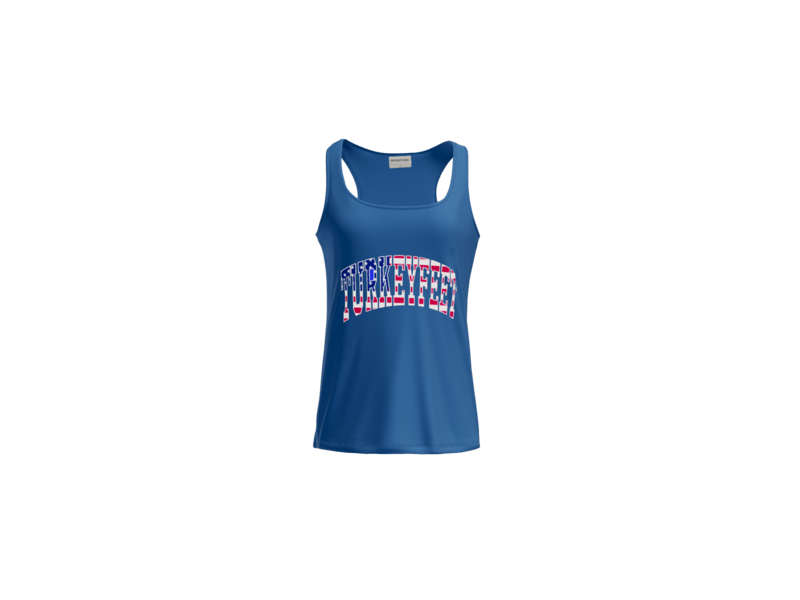 Turkeyfeet Block Flag - Augusta Performance Tank - Ladies & Girls - Royal