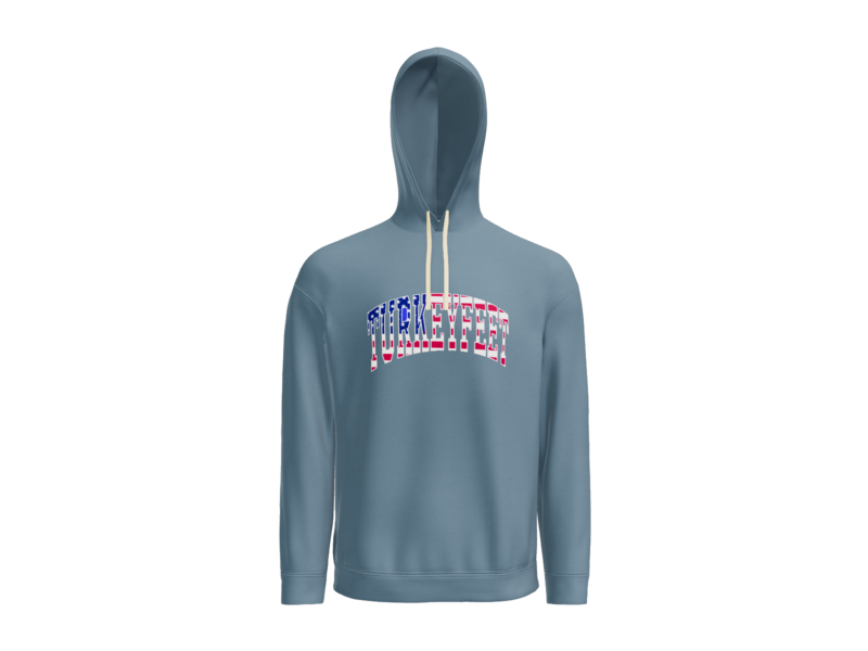 Turkeyfeet Block Flag - Comfort Colors Hoodie Sweatshirt - Blue Jean - Youth & Adult