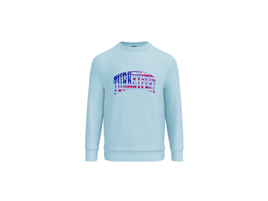 Turkeyfeet Block Flag - Comfort Colors Crewneck Sweatshirt - Chambray