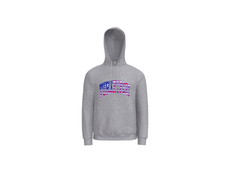 Turkeyfeet Block Flag - Jerzees Hoodie - Athletic Grey - Youth & Adult