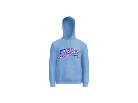 Turkeyfeet Block Flag - Jerzees Hoodie - Light Blue - Youth & Adult