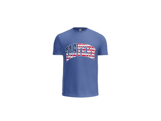 Eastern Block Flag - Next Level Tri Blend Tee - Youth and Adult - Vintage Royal