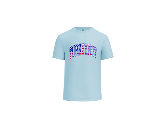 Turkeyfeet Block Flag - Comfort Colors Short Sleeve T-Shirt - Chambray - Youth and Adult