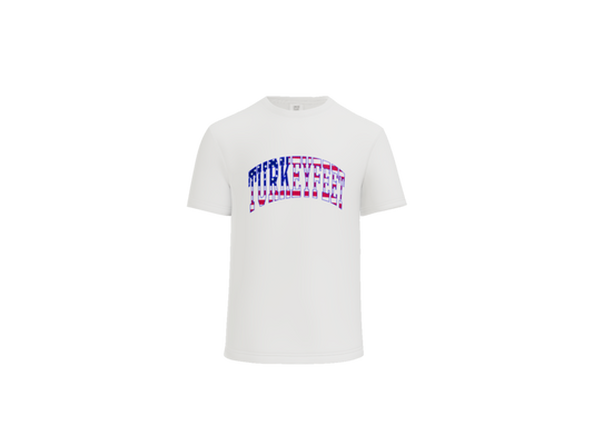 Turkeyfeet Block Flag - Comfort Colors Short Sleeve T-Shirt - White - Youth and Adult